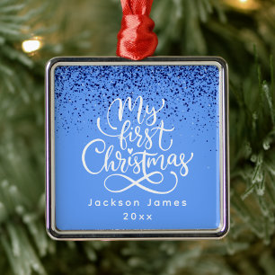 Elegant Modern Einfach Mein Erstes Weihnachten Ornament Aus Metall