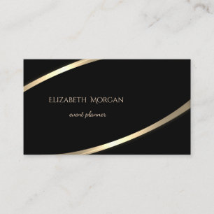 Elegant Modern Einfach Schwarz,Gold Streifen Visitenkarte
