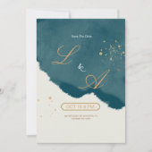 Elegant Modern Emerald Green Save The Date (Vorderseite)