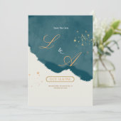 Elegant Modern Emerald Green Save The Date (Stehend Vorderseite)