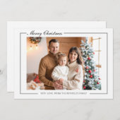 Elegant Modern Family Flat Christmas Greeting Card Dankeskarte (Vorne/Hinten)