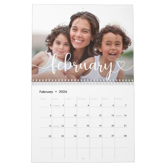 Elegant Modern Family Photos 2026 Kalender (Feb 2026)