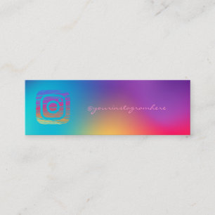 Elegant Modern, Farbige Instagram-Soziale Medien Mini Visitenkarte
