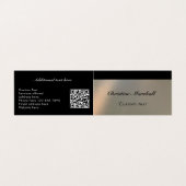 Elegant Modern Faux Brushed Metal QR Code Custom Visitenkarten (Außenseite Aufgefaltet)