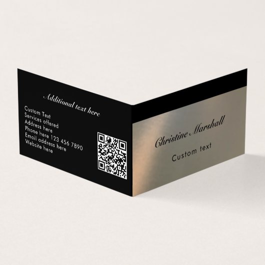 Elegant Modern Faux Brushed Metal QR Code Custom Visitenkarten (Vorderseite)