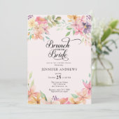 Elegant Modern Floral Classic Bridal Shower Brunch Einladung (Stehend Vorderseite)