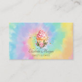 Elegant Modern Floral Cupcake Tie Dye Bakery Visitenkarte (Vorderseite)