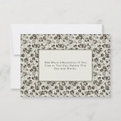 Elegant Modern Floral RSVP Card Silver Black Karte (Rückseite)