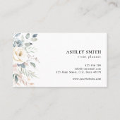 Elegant Modern Floral Visitenkarte (Rückseite)