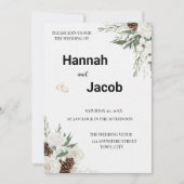 Elegant Modern Floral Wedding Invitation Einladung (Vorderseite)