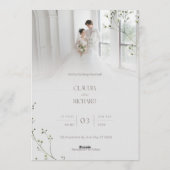 Elegant Modern Floral Wedding Invitation | Minimal Einladung (Rückseite)
