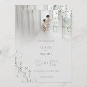 Elegant Modern Floral Wedding Invitation | Minimal Einladung (Vorne/Hinten)