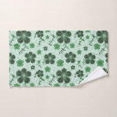 Elegant, Modern Flower Pattern on Green Badhandtuch Set (Handtuch)