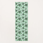 Elegant, Modern Flower Pattern on Green Yogamatte (Vorderseite)