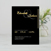 Elegant Modern Formal Black Wedding Gold Folieneinladung (Stehend vorne)