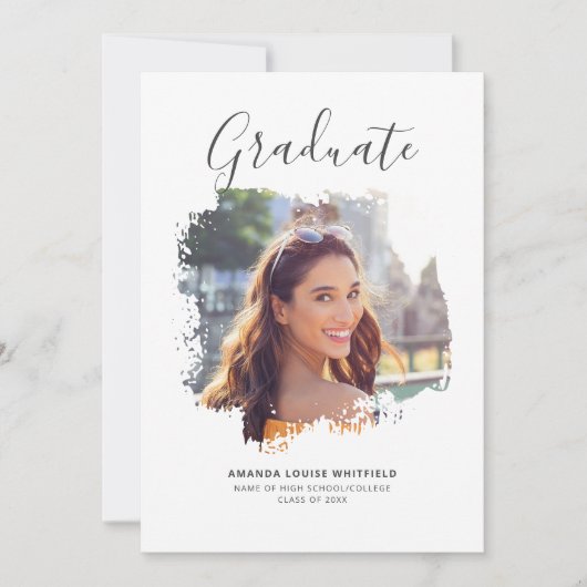 Elegant Modern Foto Abschluss 2025 Party Einladung (Vorderseite)