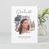 Elegant Modern Foto Abschluss 2025 Party Einladung (Stehend Vorderseite)