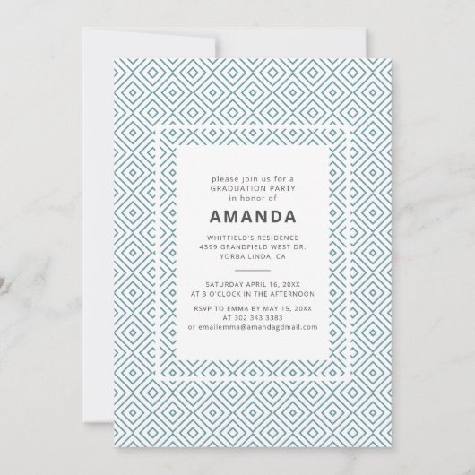 Elegant Modern Foto Abschluss 2025 Party Einladung (Rückseite)