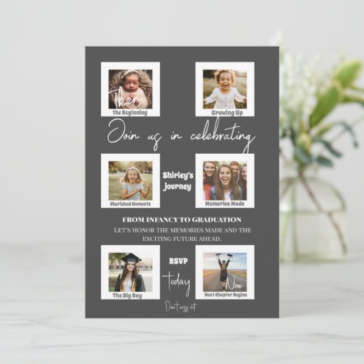 Elegant Modern Foto Class of 2024 Abschluss Einladung (Stehend Vorderseite)