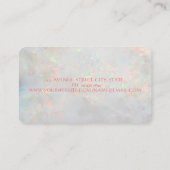 Elegant Modern Funny Flamingos Opal Holographic Visitenkarte (Rückseite)