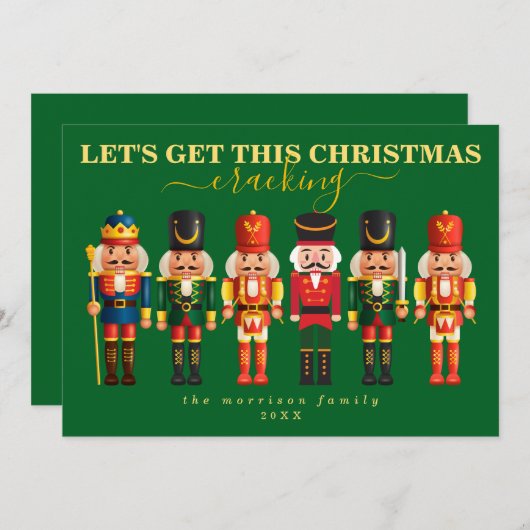 Elegant Modern Funny Green Nutcracker Weihnachten (Vorne/Hinten)