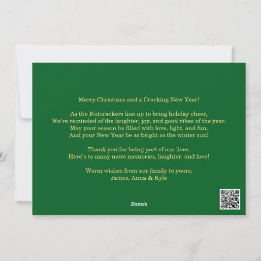 Elegant Modern Funny Green Nutcracker Weihnachten (Rückseite)