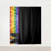 Elegant Modern Gay Men Rainbow Wedding Backdrop Wandteppich (Vorderseite)
