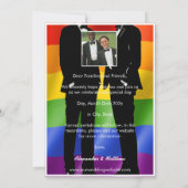 Elegant Modern Gay Men Wedding Photo Rainbow Save The Date (Rückseite)