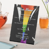 Elegant Modern Gay Men Wedding Rainbow Bar Menu Sockelschild (In Situ)