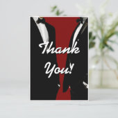 Elegant Modern Gay Men Wedding Rainbow Dankeskarte (Stehend Vorderseite)