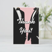 Elegant Modern Gay Men Wedding Rainbow Dankeskarte (Stehend Vorderseite)
