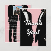 Elegant Modern Gay Men Wedding Rainbow Dankeskarte (Vorne/Hinten)