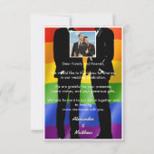 Elegant Modern Gay Men Wedding Rainbow Dankeskarte (Rückseite)