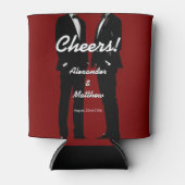 Elegant Modern Gay Men Wedding Rainbow Dosenkühler (Vorderseite)