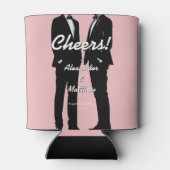 Elegant Modern Gay Men Wedding Rainbow Dosenkühler (Rückseite)