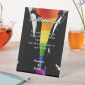 Elegant Modern Gay Men Wedding Rainbow In Memoriam Sockelschild (In Situ)