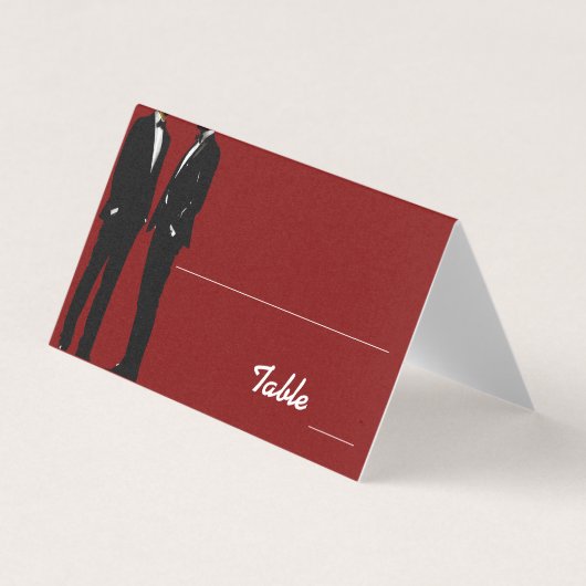Elegant Modern Gay Men Wedding Rainbow Place Cards (Vorderseite)