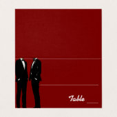 Elegant Modern Gay Men Wedding Rainbow Place Cards (Außenseite Aufgefaltet)