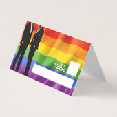 Elegant Modern Gay Men Wedding Rainbow Place Cards (Vorderseite)