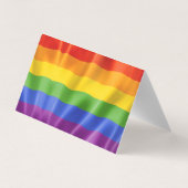 Elegant Modern Gay Men Wedding Rainbow Place Cards (Rückseite)