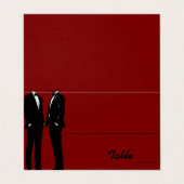 Elegant Modern Gay Men Wedding Rainbow Place Cards (Außenseite Aufgefaltet)