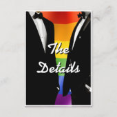 Elegant Modern Gay Men Wedding Rainbow QR Code Begleitkarte (Vorderseite)