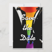 Elegant Modern Gay Men Wedding Rainbow Save The Date (Vorderseite)