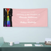 Elegant Modern Gay Men Wedding Rainbow Welcome Banner (Messe)