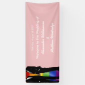 Elegant Modern Gay Men Wedding Rainbow Welcome Banner (Vertikal)