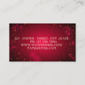 Elegant Modern Geometrisch, elegant Lotus Rot Visitenkarte (Rückseite)