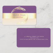 Elegant modern gestreift Stilvolles Violett, Gold Visitenkarte (Vorne/Hinten)