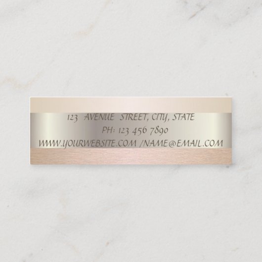Elegant modern gestylt mini visitenkarte (Rückseite)