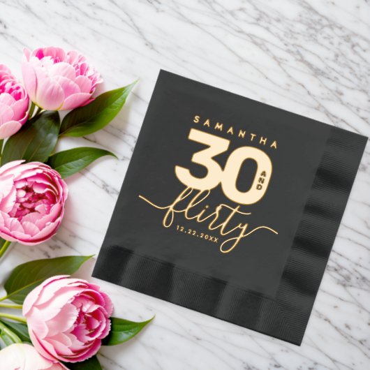 Elegant Modern Girly 30 und Kokett Servietten Mit Folie (Insitu (Hochzeit))