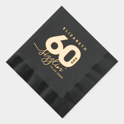 Elegant Modern Girly 60 und Sizzlin' Servietten Mit Folie (Rechts)